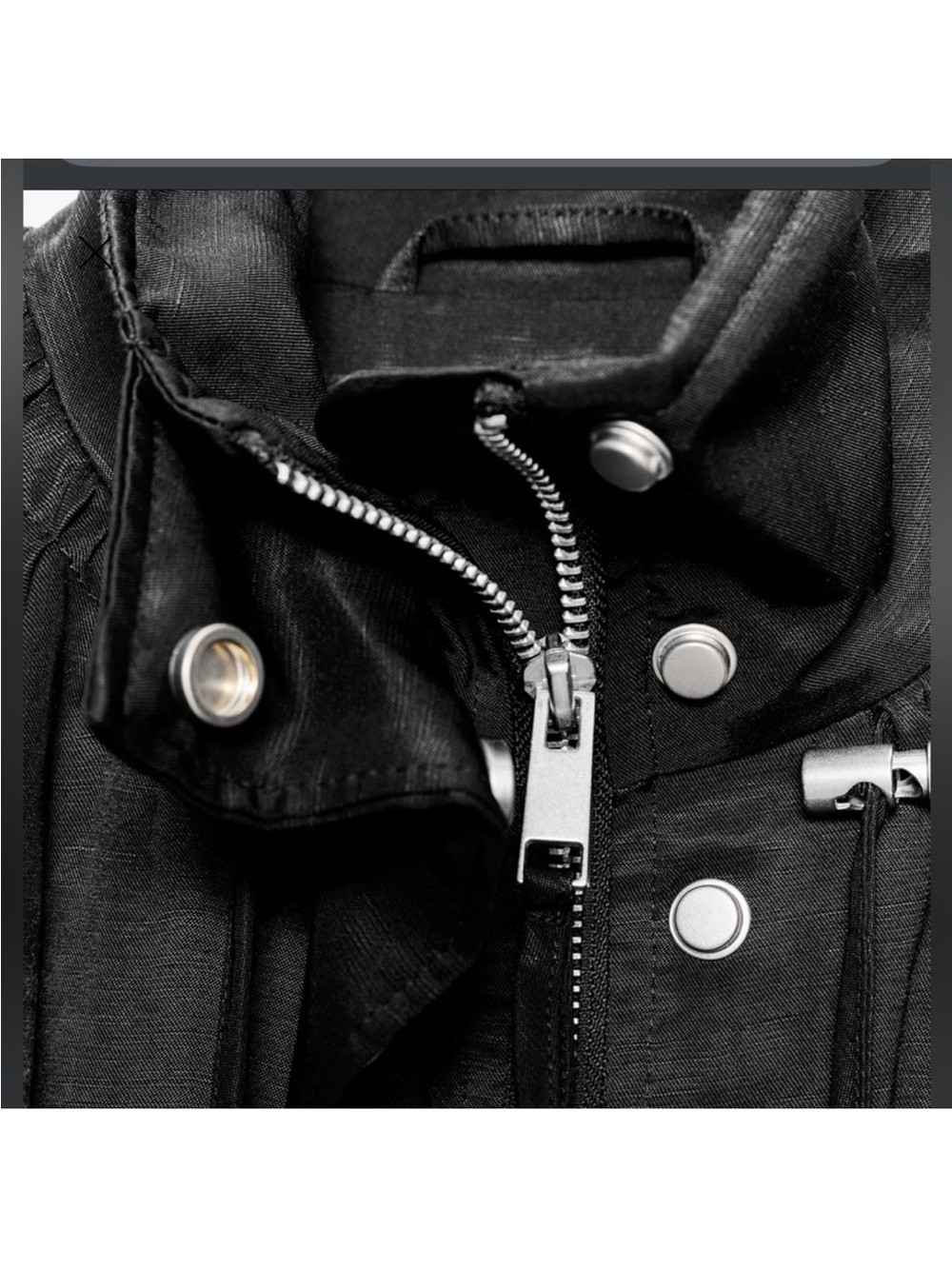 Black High-Neck Drawstring Jacket - Women Zara - Picture 2 of 5